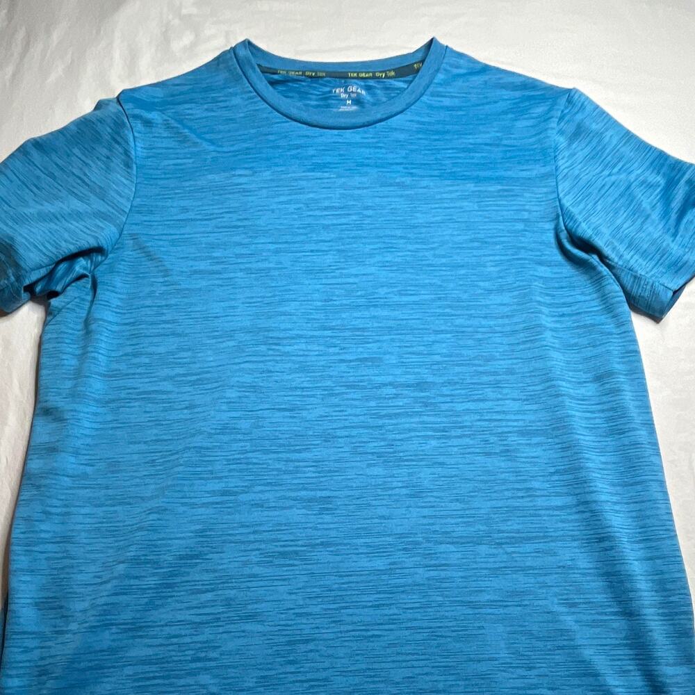 2 Tek Gear Dry Tek Men's M Gray &Blue Crew Neck Short Sleeve Poly Tee Wicking